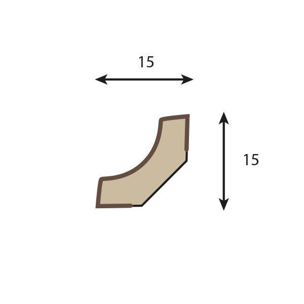 MDF Scotia Beading - 25 + Wood Effect Finishes, 2400 & 1200mm Lengths