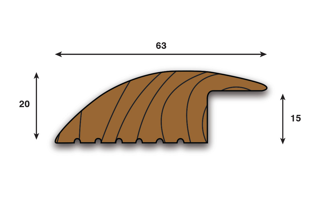 Oak Door Threshold Strips (15mm) - 2700, 1800 & 900mm Lengths